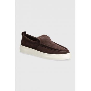 Gant mocasini din piele intoarsa Lawill femei, culoarea maro, cu toc plat, 28573565 G46