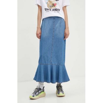 Moschino Jeans fusta jeans maxi, evazati, 0123.3740