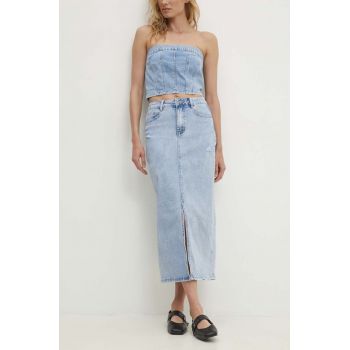 Answear Lab fustă din denim midi, dreaptă