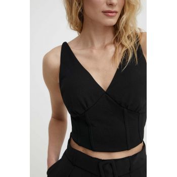 Answear Lab top culoarea negru, neted