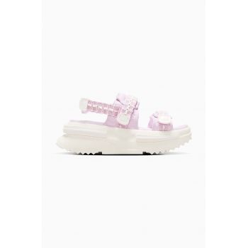 Converse sandale de piele Run Star Utility Sandal Cx femei, culoarea violet, cu platforma, A07545C