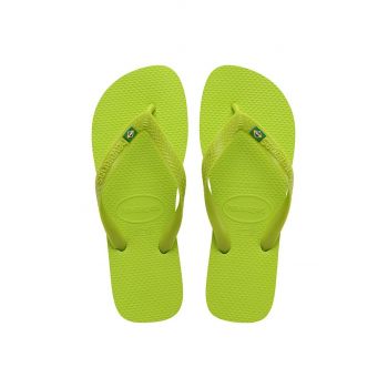 Havaianas slapi BRASIL femei, culoarea verde, cu toc plat, 4000032.7344