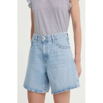 Levi's pantaloni scurti jeans HIGH BAGGY SHORT femei, neted, high waist, A9311