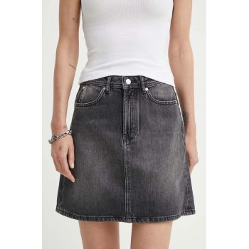 Marc O'Polo fusta jeans DENIM culoarea negru, mini, evazati, 5000000247