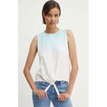 Pepe Jeans top din bumbac LAVENDER culoarea turcoaz, PL505838 ieftin