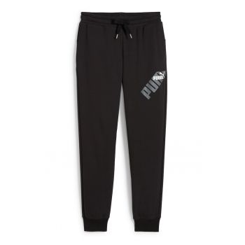 Pantaloni de trening cu imprimeu logo si snur in talie Power