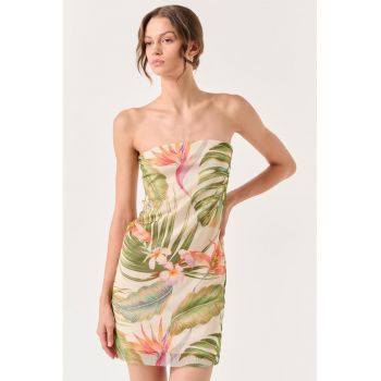 Rochie mini cu imprimeu tropical