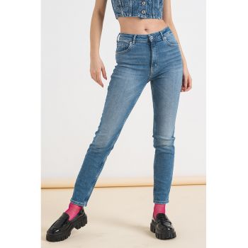 Blugi skinny cu talie inalta