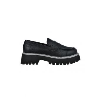 Pantofi loafer din piele ecologica cu aspect masiv