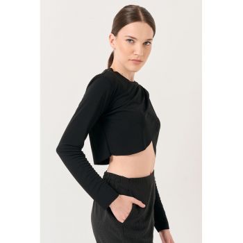 Bluza crop cu drapaje