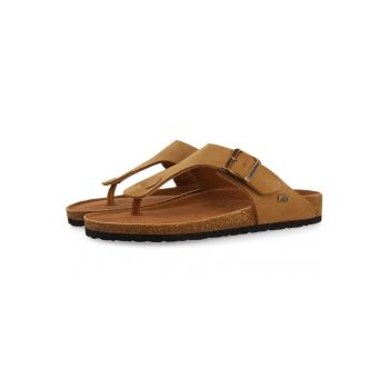 Papuci flip-flop de piele cu logo