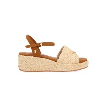 Sandale wedge cu design impletit