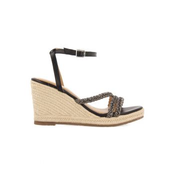 Sandale wedge cu garnituri de piele Menfi