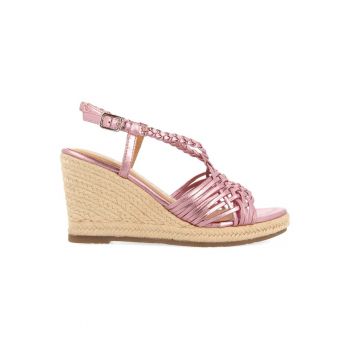 Sandale wedge de piele cu design impletit Gilde