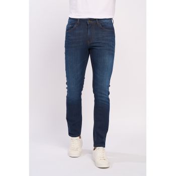 Blugi slim fit cu 5 buzunare