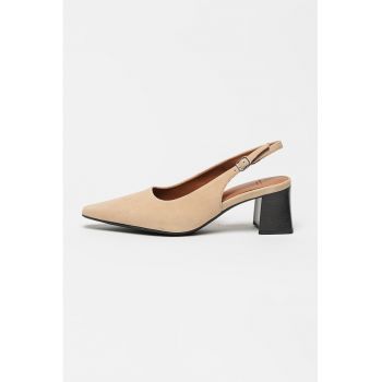 Pantofi slingback din piele intoarsa Safari