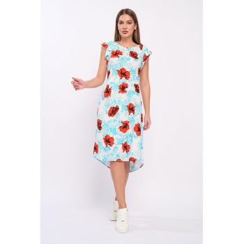 Rochie midi cu model floral la reducere