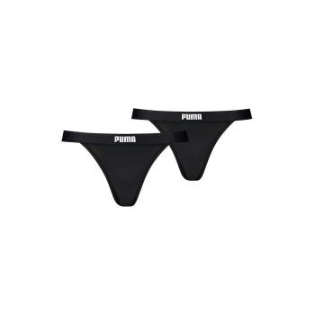 Set de chiloti tanga cu logo - 2 piese