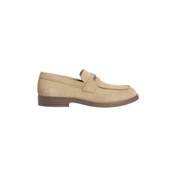 Pantofi loafer de piele intoarsa cu logo