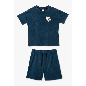 Set de pantaloni scurti si tricou de bumbac