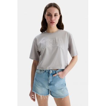 Tricou crop de bumbac Helena