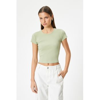 Tricou crop striat