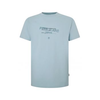 Tricou de bumbac cu logo si text