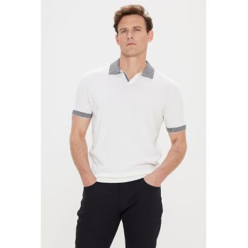 Tricou polo in dungi contrastante