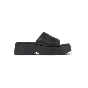 Papuci demi-wedge de piele 27221 Tasha