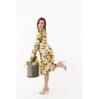 Rochie-camasa de bumbac cu imprimeu floral