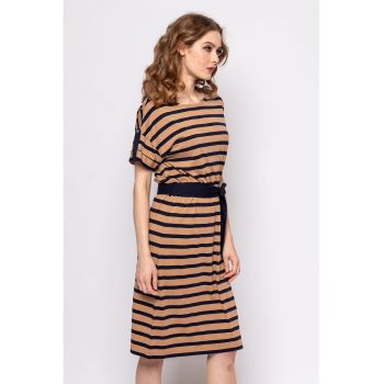 Rochie midi cu model in dungi Vera