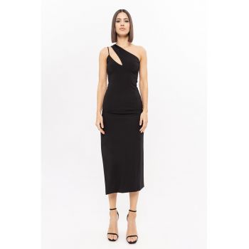 Rochie midi cu slit adanc lateral