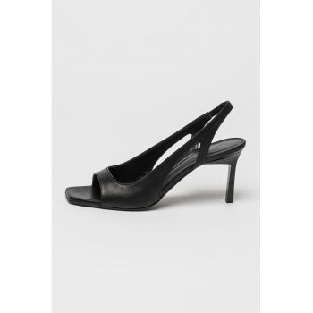 Sandale slingback de piele cu toc stiletto