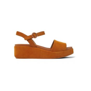 Sandale wedge de piele nabuc Misia