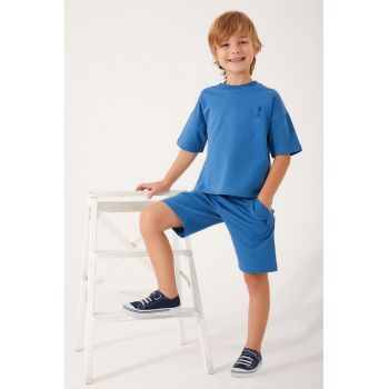 Set de tricou cu maneci cazute si pantaloni scurti