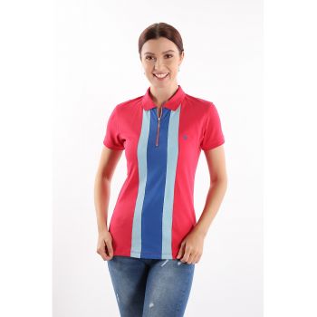 Tricou polo cu fenta cu fermoar