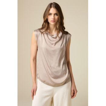 Bluza cu aspect de satin - fara maneci