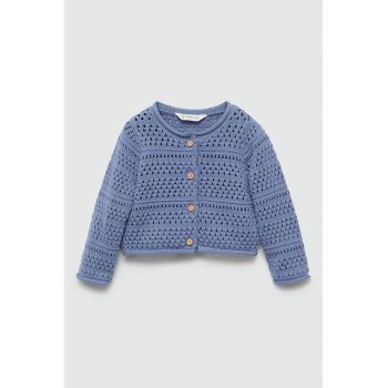 Cardigan de bumbac cu perforatii