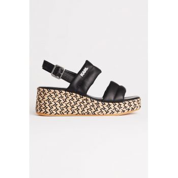 Espadrile wedge de piele