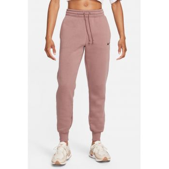 Pantaloni de trening cu model uni si snur de ajustare in talie