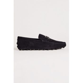 Pantofi loafer de piele intoarsa