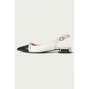 Pantofi slingback din piele