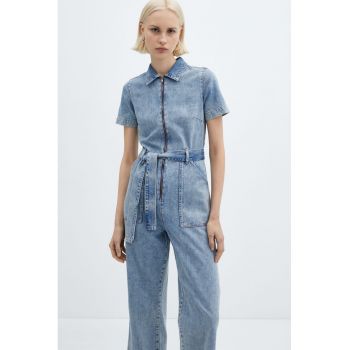 Salopeta crop de denim Norma