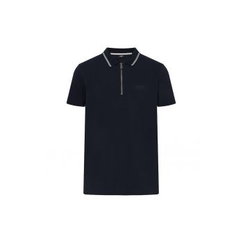 Tricou polo cu fenta cu fermoar Adam