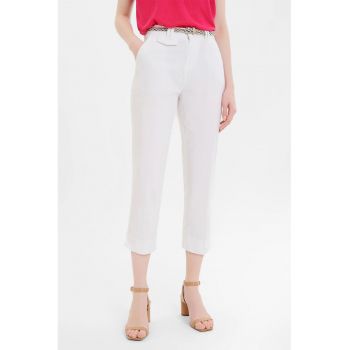 Pantaloni crop cu talie inalta