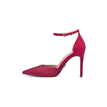 Pantofi stiletto de piele intoarsa sintetica cu varf ascutit