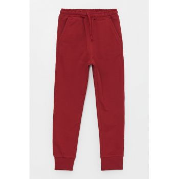 Pantaloni de trening din amestec de bumbac cu snur de ajustare