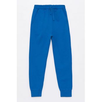 Pantaloni de trening din amestec de bumbac cu snur de ajustare