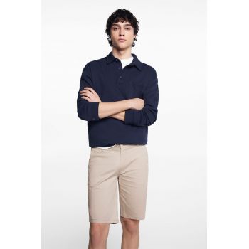 Pantaloni scurti chino slim fit cu model uni Wang