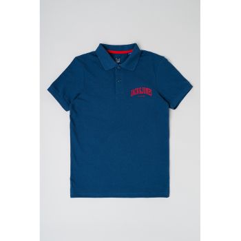 Tricou polo din bumbac cu fenta cu nasturi ieftin